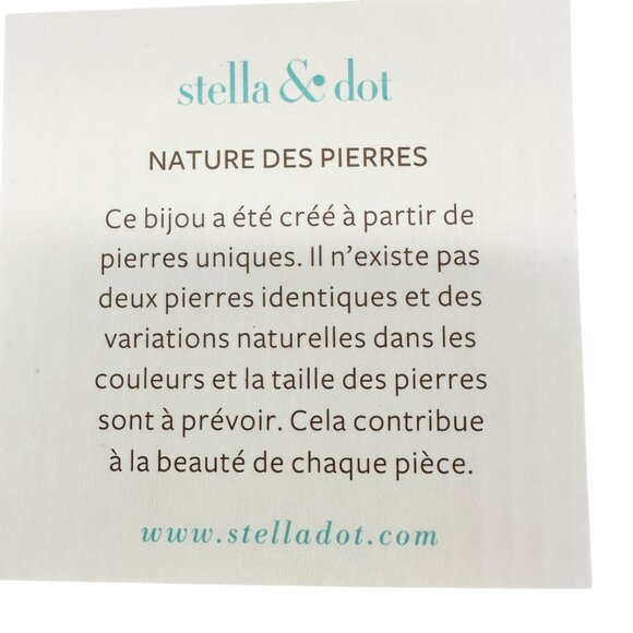 Stella & Dot Gold Necklace and Earrings Pink Druzy Stone Crystal Accents in Box - Picture 7 of 9